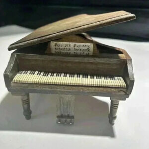 Vintage Wooden Grand Piano Music Box